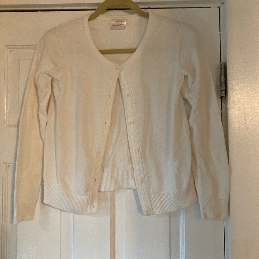 Girls 100% cotton white cardigan